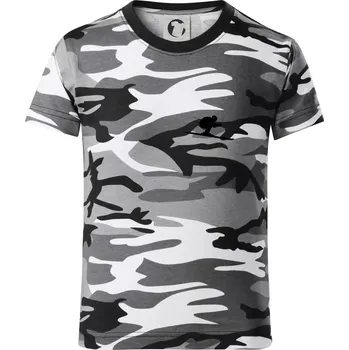 Chlapecké tričko Sjezdař prso - Dětské maskáčové triko - 146 cm/10 let ( Šedý maskáč )