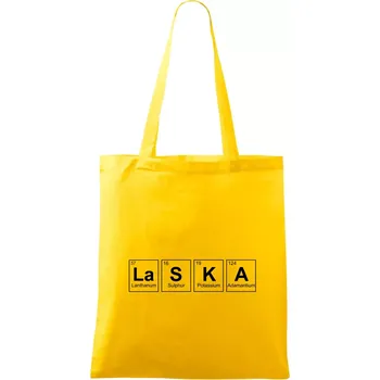 Láska - periodická tabulka - Taška bavlněná - 42 x 38 cm ( Žlutá )