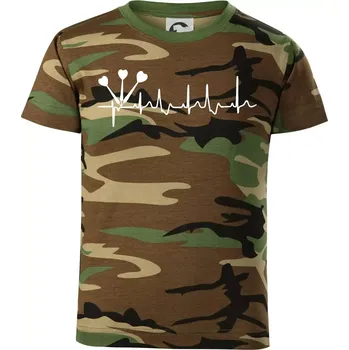 Chlapecké tričko EKG šipky - Dětské maskáčové triko - 104-110cm / 3-4 roky ( Hnědý maskáč )