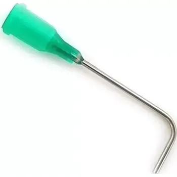 Lepící sada Zahnutá jehla PPU18 90° - DLOUHÁ zelená (Zahnutá dávkovací jehla z nerezové oceli s úhlem 90°, opatřená polypropylenovým nábojem.)