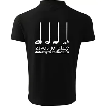 Pánská košile Golf - důležitá rozhodnutí - Polokošile pánská Pique Polo 203 - XL ( Černá )