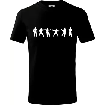 Karate postavy - Tričko dětské bavlněné - 98 cm / 2 roky ( Černá )