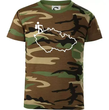 Český turista - Dětské maskáčové triko - 134 cm/8 let ( Hnědý maskáč )