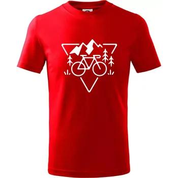 Cyklo trojúhelník - Tričko dětské bavlněné - 98 cm / 2 roky ( Červená )