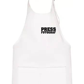 Kuchyňská zástěra Novinář nápis - Press Fotograf - Dětská zástěra na vaření - Univerzální velikost ( Bílá )