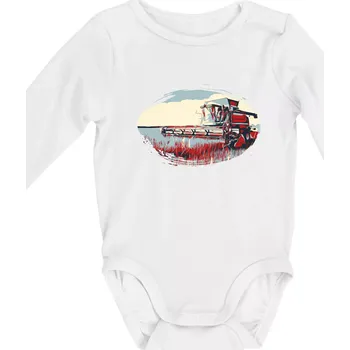 Kojenecký body Kombajn vintage - Body kojenecké s dlouhým rukávem - Dlouhý r. 3-6 měs ( Bílá )
