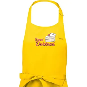 Kuchyňská zástěra Paní dortová - psací - Dámská zástěra na vaření - Univerzální velikost ( Žlutá )