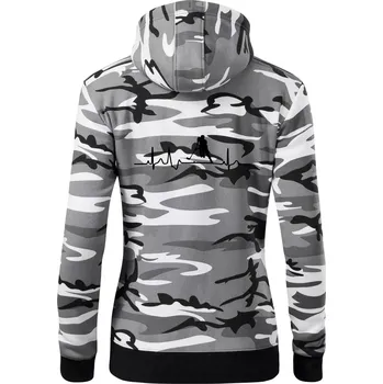 Dámská mikina EKG floorball - Dámská mikina trendy zipper s kapucí - XS ( Šedý maskáč )