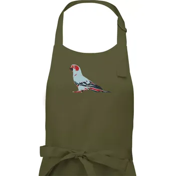 Kuchyňská zástěra Papoušek vintage - Dámská zástěra na vaření - Univerzální velikost ( Khaki )