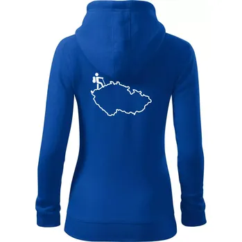 Dámská mikina Český turista - Dámská mikina trendy zipper s kapucí - L ( Královská modrá )