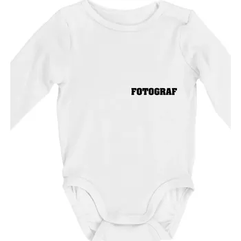 Novinář nápis - Fotograf - Body kojenecké s dlouhým rukávem - Dlouhý r. do 3 měs ( Bílá )
