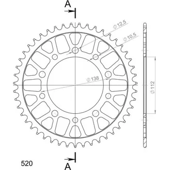 Řetězová sada pro motocykl Řetězová rozeta SUPERSPROX RFE-1303:47-BLK černý 47 zubů, 520