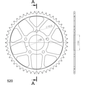 Řetězová sada pro motocykl Řetězová rozeta SUPERSPROX RFE-254:50-BLK černý