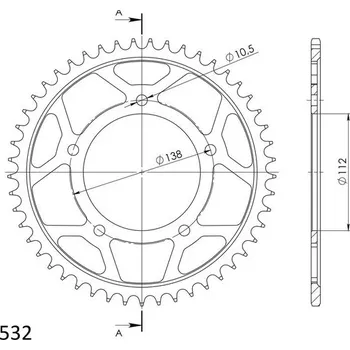 Řetězová sada pro motocykl Řetězová rozeta SUPERSPROX RFE-1873:49-BLK černý 49 zubů, 532
