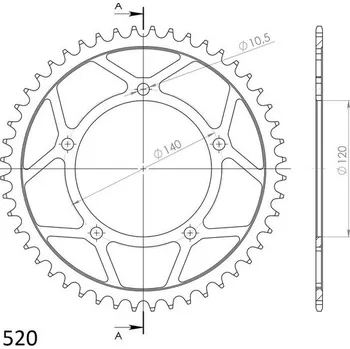 Řetězová sada pro motocykl SUPERSPROX Řetězová rozeta SUPERSPROX RFE-1793:48-BLK černý 48 zubů, 520