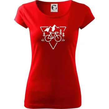 Dámské tričko Cyklo trojúhelník - Dámské triko Pure - XS ( Červená )