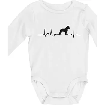 Ekg knírač tělo - Body kojenecké s dlouhým rukávem - Dlouhý r. 3-6 měs ( Bílá )