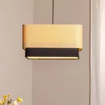 Maco Design Závěsné svítidlo Kwadro Duo, černá/béžová, 50x50cm, juta/satin béžová, černá 1 x 60 W - Doprava zdarma