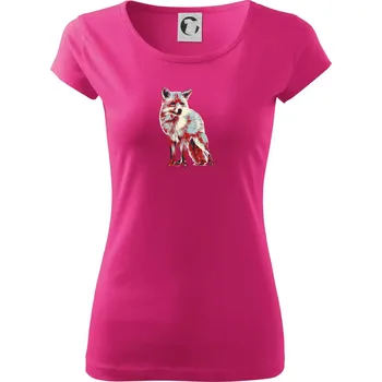 Dámské tričko Liška vintage - Dámské triko Pure - S ( Purpurová )