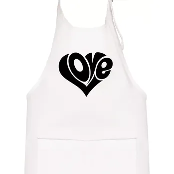 Kuchyňská zástěra Love nápis jednoduchý - Dětská zástěra na vaření - Univerzální velikost ( Bílá )