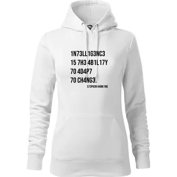 Dámská mikina Test inteligence - Stephen Hawking - Mikina dámská Cape s kapucí - L ( Bílá )