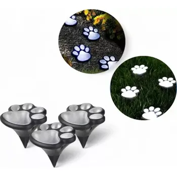 Venkovní osvětlení Solární lampa se zápichem - ťapky - 3 ks