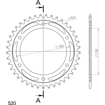 Řetězová sada pro motocykl Řetězová rozeta SUPERSPROX RFE-5:41-BLK černý 41 zubů, 520