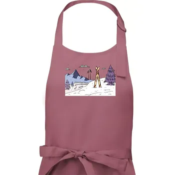 Kuchyňská zástěra Panorama lyžování - Pánská zástěra na vaření - Univerzální velikost ( Starorůžová )