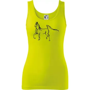 Dámské tričko Kůň silueta - Dámské tílko - M ( Limetková )