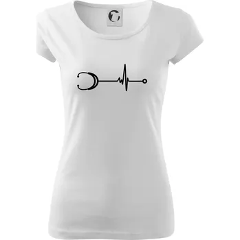 EKG stetoskop - Dámské triko Pure - M ( Bílá )