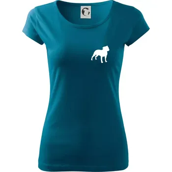 Dámské tričko Americký stafordširský teriér Na prsu - Dámské triko Pure - S ( Petrolejová )