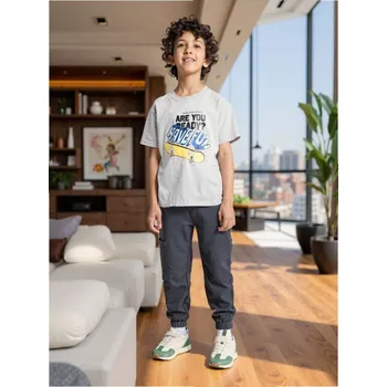 Chlapecké kalhoty Sinsay - Teplákové kalhoty se širokými nohavicemi - šedá - 980FS-90X - 980FS-90X-140