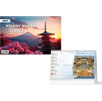 Kancelář Krásy světa kalendář 2026 - stolní kalendář