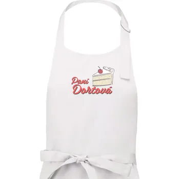 Kuchyňská zástěra Paní dortová - psací - Dámská zástěra na vaření - Univerzální velikost ( Bílá )