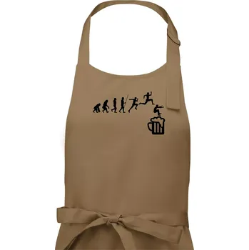 Kuchyňská zástěra Evoluce pivo skok - Dámská zástěra na vaření - Univerzální velikost ( Cappuccino )