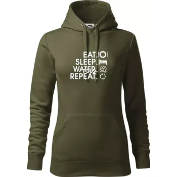 Dámská mikina Eat sleep water polo repeat - Mikina dámská Cape s kapucí - XL ( Military )