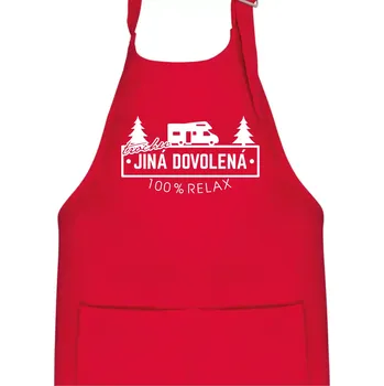 Kuchyňská zástěra Trochu jiná dovolená obytňák - Dětská zástěra na vaření - Univerzální velikost ( Červená )