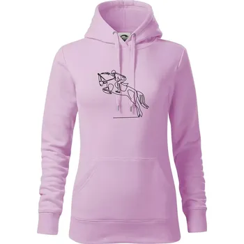 Dámská mikina Jízda na koni jedním tahem - Mikina dámská Cape s kapucí - XS ( Orchid )