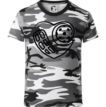 Chlapecké tričko Florbal love - Dětské maskáčové triko - 122 cm/6 let ( Šedý maskáč )