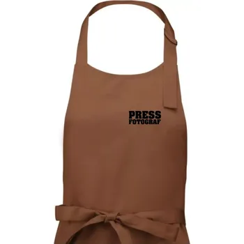 Kuchyňská zástěra Novinář nápis - Press Fotograf - Dámská zástěra na vaření - Univerzální velikost ( Kakaová )