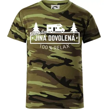 Chlapecké oblečení Trochu jiná dovolená obytňák - Dětské maskáčové triko - 146 cm/10 let ( Zelený maskáč )