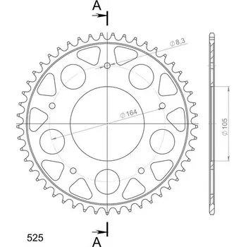Řetězová sada pro motocykl Řetězová rozeta SUPERSPROX RFE-6604:49-BLK černý 49 zubů, 525