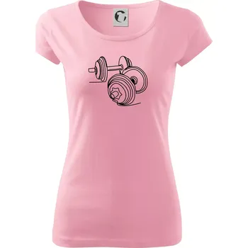 Dámské tričko Dvě činky jedním tahem - Dámské triko Pure - XS ( Růžová )