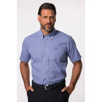 Pánská košile JP1880, Plus size Košile, krátké rukávy, vichy káro, do 8XL, Comfort střih pro plnoštíhlé nadměrná velikost, 722860700-1907, modrý, 8XL, Plus size oblečení, Oblečení pro vysoké muže, Nadměrné velikosti, Oblečení pro plnoštíhlé.