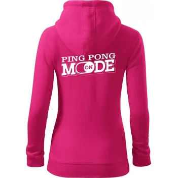 Dámská mikina Ping pong mode - Dámská mikina trendy zipper s kapucí - S ( Purpurová )