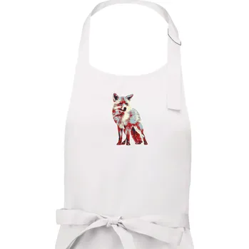 Kuchyňská zástěra Liška vintage - Pánská zástěra na vaření - Univerzální velikost ( Bílá )