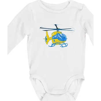 Vrtulník rescue - Body kojenecké s dlouhým rukávem - Dlouhý r. do 3 měs ( Bílá )