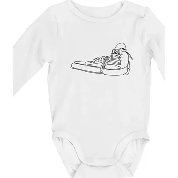 Boty jedním tahem - Body kojenecké s dlouhým rukávem - Dlouhý r. do 3 měs ( Bílá )