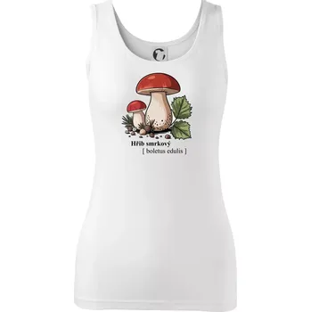 Dámské tričko Hřib smrkový - Boletus edulis kreslený - Dámské tílko - M ( Bílá )