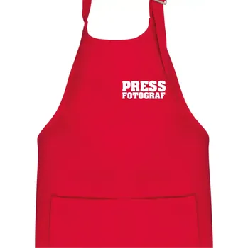 Kuchyňská zástěra Novinář nápis - Press Fotograf - Dětská zástěra na vaření - Univerzální velikost ( Červená )